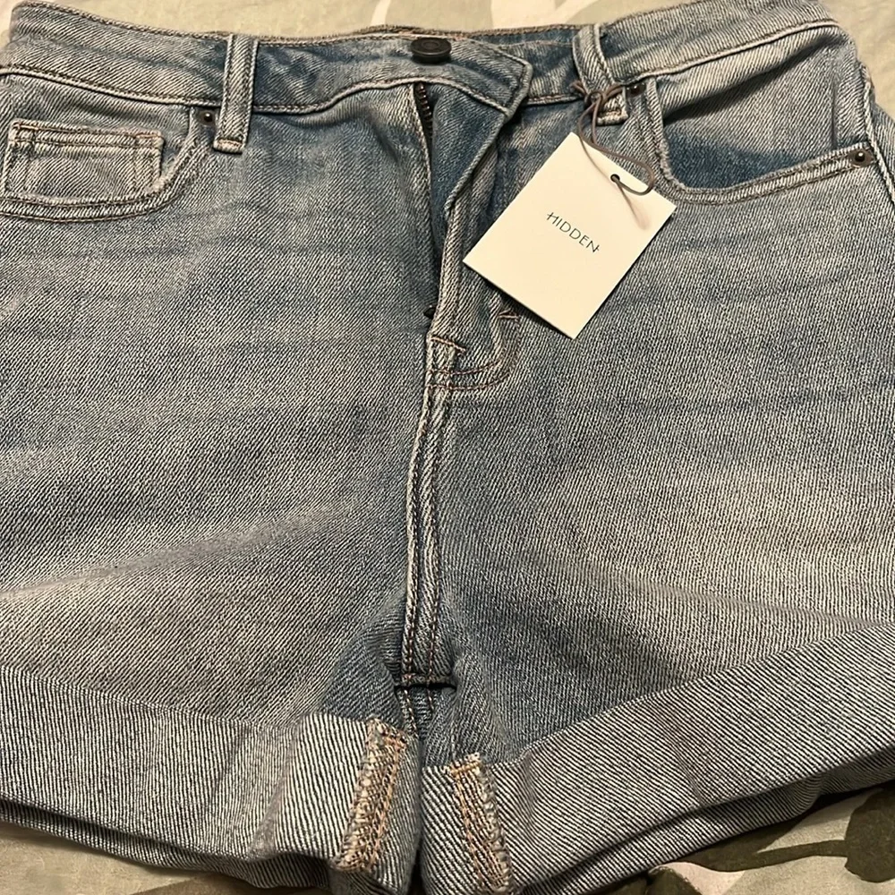 Soft denim cuffed jean shorts